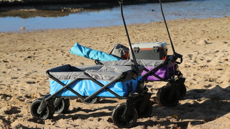 Creative Wagons XXL Hauler Deluxe Folding Wagon boasts huge off-roading rubber wheels