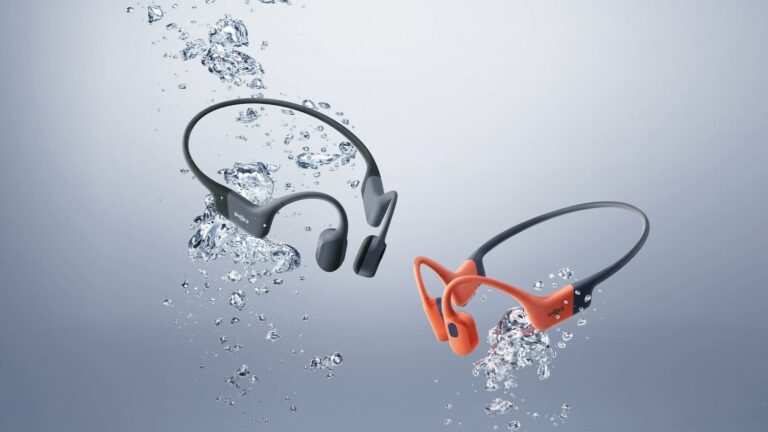 SHOKZ OpenFit Pro waterproof bone conduction headphones let you swim laps to music