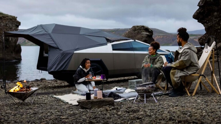 Tesla Cybertruck Basecamp inflatable tent keeps a campsite with you wherever you drive