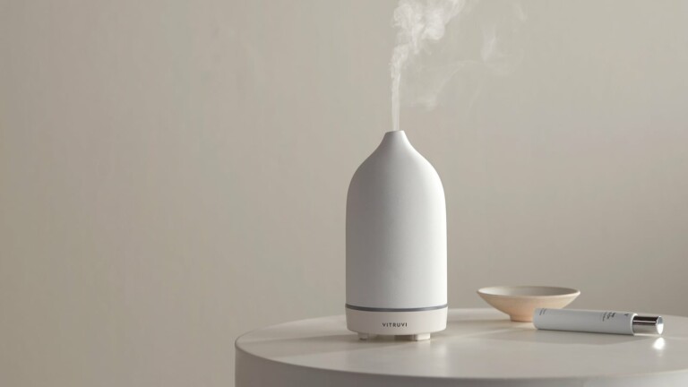 Vitruvi Stone Diffuser aromatherapy gadget looks like pottery, enhancing your home’s style