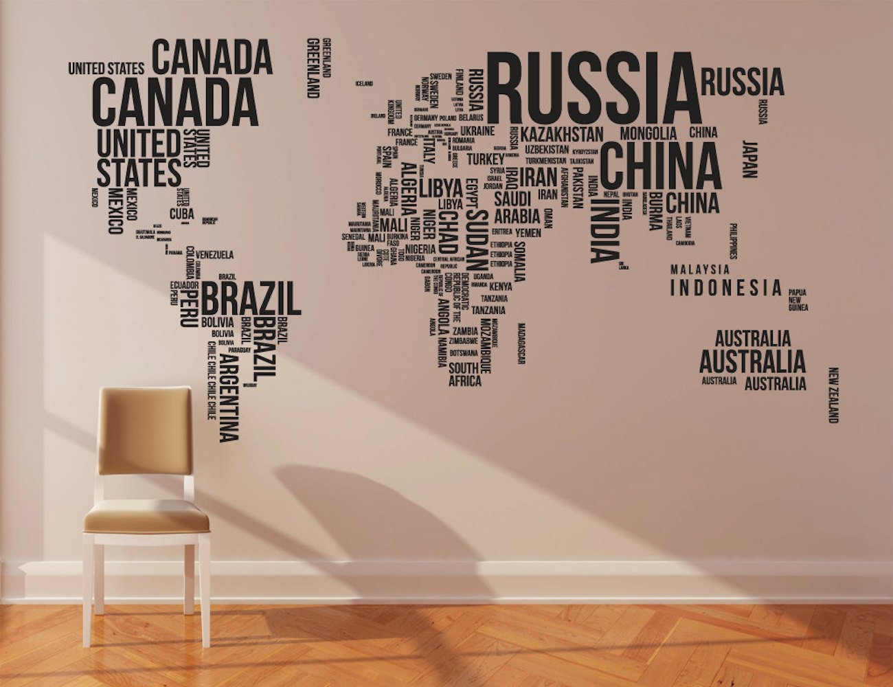 World Map Wall Stickers